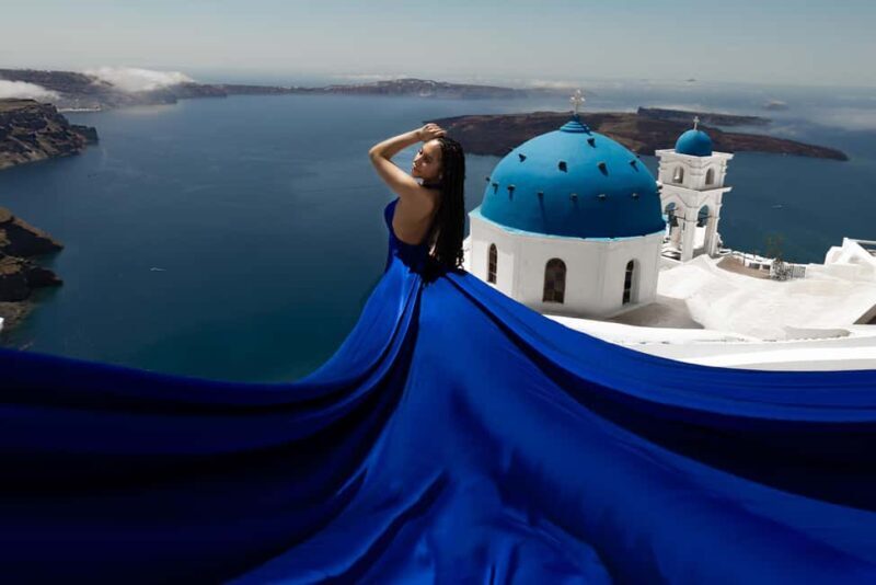 Santorini: Private Flying Dress Photoshoot at Blue Domes - Key Points