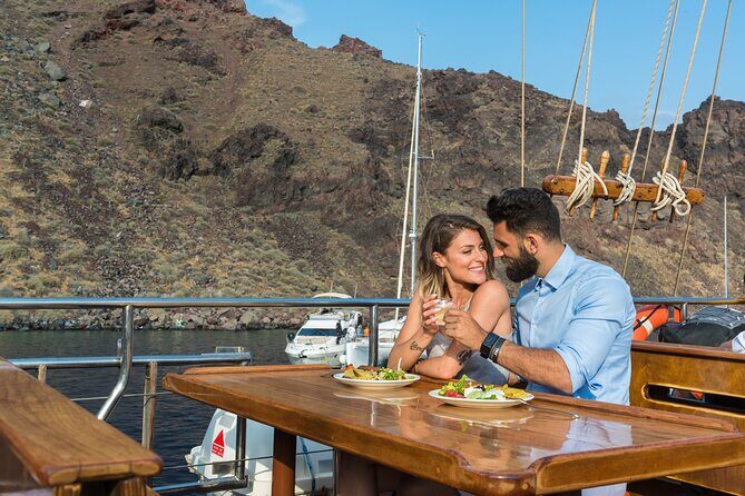 Santorini Sunset Dinner Cruise Including Nea Kameni Visit - Frequently Asked Questions