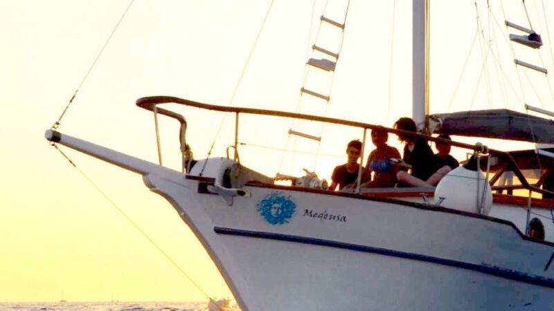 Santorini: Traditional Wooden Boat Tour with Meal and Wine - Key Points