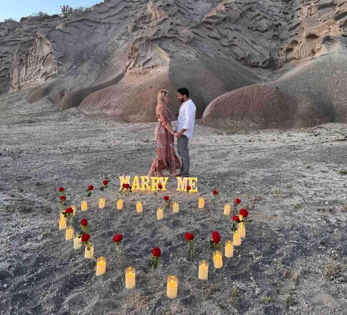 Santorini: Vlychada Beach Romantic Proposal Package - Santorini: Vlychada Beach Romantic Proposal Package