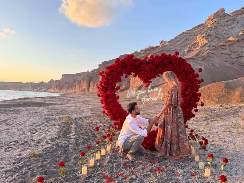 Santorini: Vlychada Beach Wedding Proposal with Heart Arch - The Experience: How It Unfolds