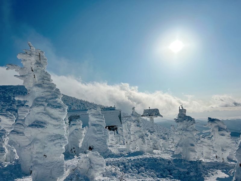 Sendai Zao Snow Monsters & Ginzan Onsen Day Tour - Guides, group timing and a changeable schedule