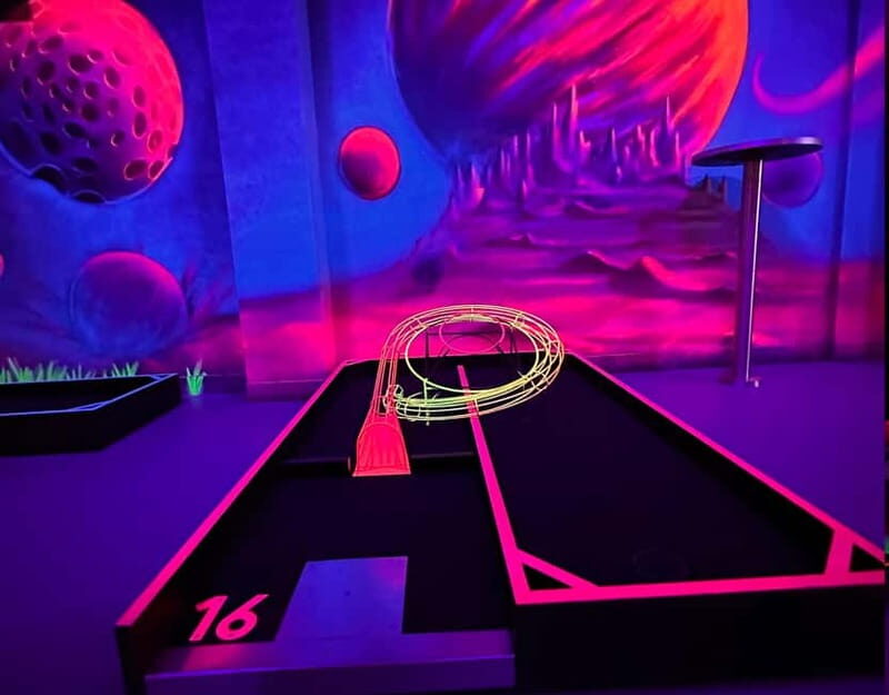 Seville: Indoor UV 18 hole Minigolf Experience - A Bright Spin on Mini-Golf in Seville