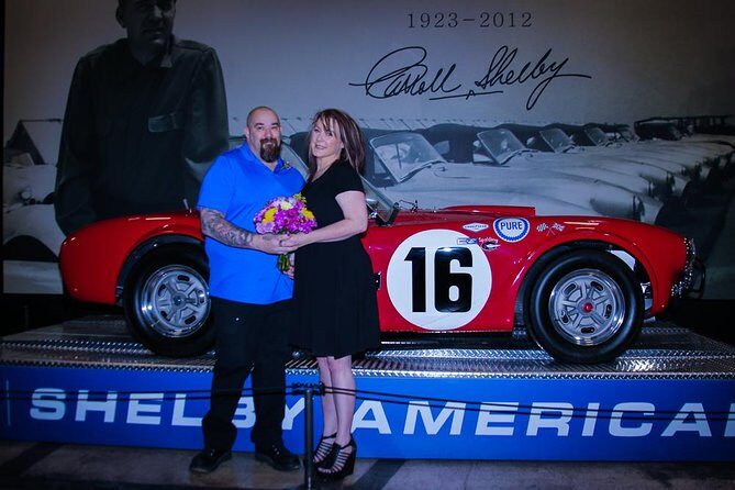 Shelby American Wedding - Experience the unique blend of romance and automotive history with the Shelby American Wedding in Las Vegas. For $1,033.77 per group (up to six people), you get about two hours of a tailored ceremony, complete with an officiant, photographer, flowers, drinks, and a guided tour of the famous Shelby Museum. The experience is designed to take the stress out of planning your special moment, offering a seamless package that covers all the essentials, including hotel pickup in a private vehicle.