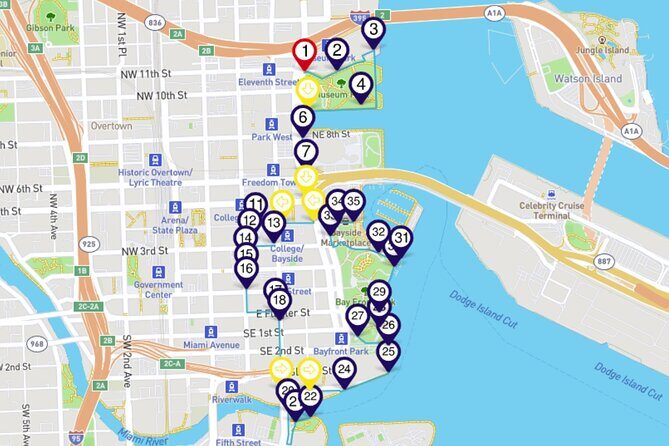 Sights of Downtown Miami: a Smartphone Audio Walking Tour - Key Points