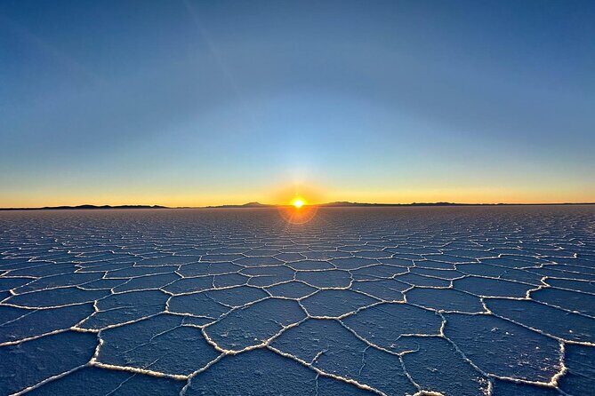 Spectacular Sunset in Uyuni Salt Flats from Uyuni - A Deep Dive into the Uyuni Salt Flats Sunset Tour