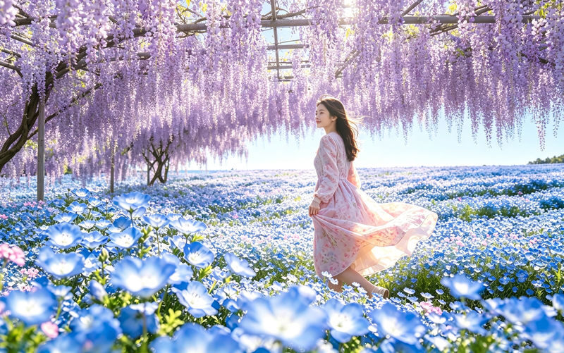 Spring Flower Viewing Limited: Ashikaga Flower Park Wisteria & Hitachi Seaside Park Nemophila (Departing from Tokyo) - A spring pairing that takes the guesswork out of transport