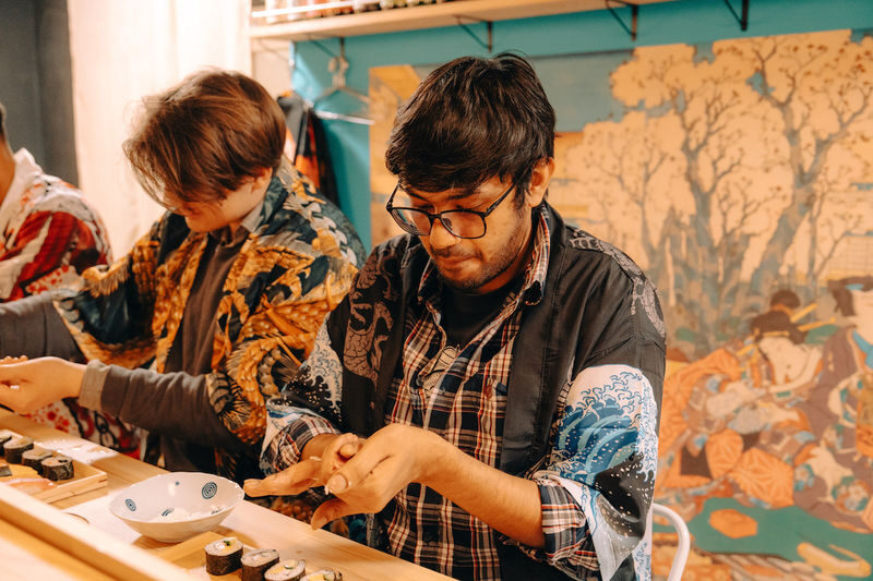 Sushi Making Class in a Happi Coat in Asakusa - From Endo Building to the sushi counter