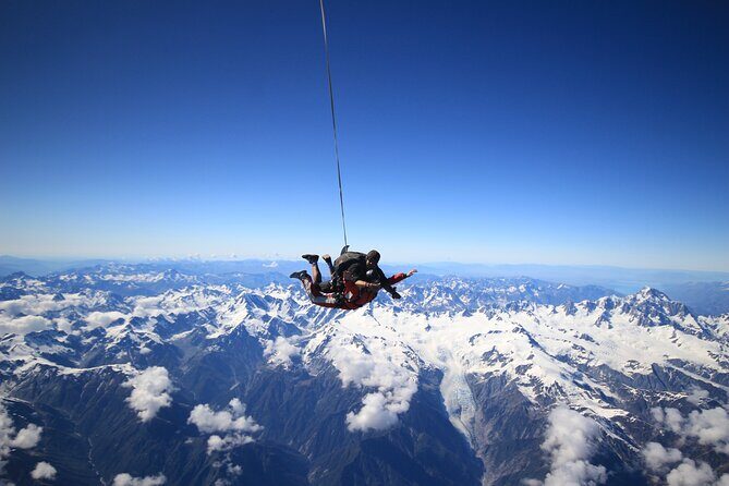 Tandem Skydive 16,500ft from Franz Josef - The Jump: An Adrenaline-Inducing Moment