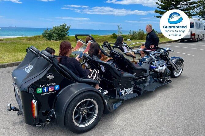 TAURANGA SHORE EXCURSION: V8 TRIKE - 1.5 hour City Sites - Key Points