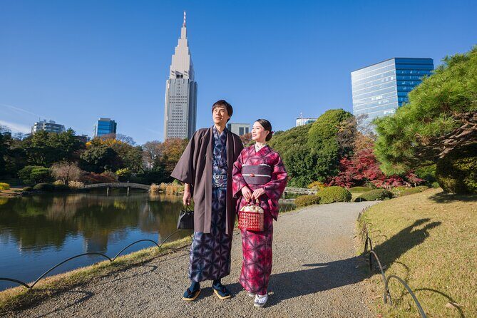 Tokyo Shinjuku Gyoen Premium Silk Kimono Rental with Dressing - Key Points
