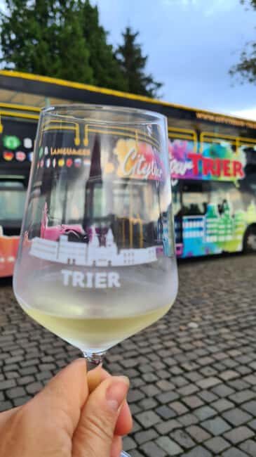 Trier: Wine and Food Tour  Round trip with wine tasting on a double-decker bus - Key Points
