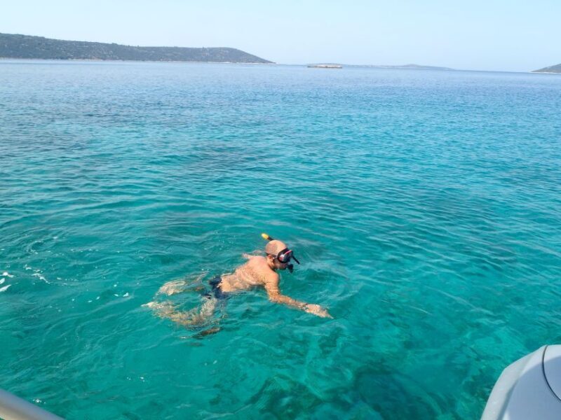 Trogir and Split Private Blue Lagoon & olta 3 Islands Tour - Departure and Initial Glide through Trogir Channel