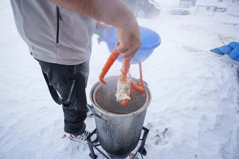 Tromsø: Northern Lights Live King Crab Dinner by the Sea - Cooking and Tasting
