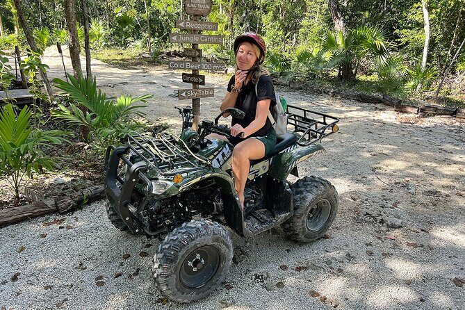 Tulum Area Guided ATV/Scooter Tour 2 Cenotes Snorkel/Swim + Jungle Cantina Lunch - Key Points