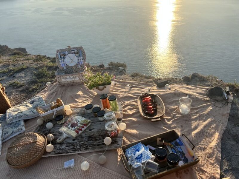 Uncrowded Santorini Sunset PicNic - In The Sum Up