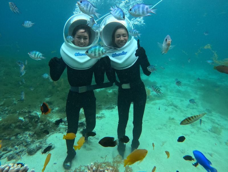 Underwater SeaWalker Experience Ishigaki Island - What a SeaWalker helmet lets you do