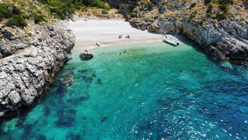 Vlorë: Speedboat Trip to Grama Bay w/ Snorkeling & Swimming - First Stop: Haxhi Ali Cave