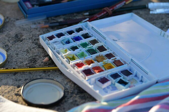 Watercolor workshops on the beach - The Social Side and Final Artworks