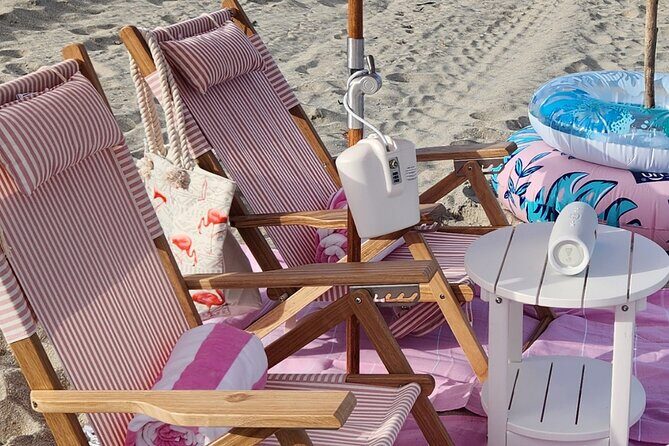 West Palm Beach Day: Umbrella, Chairs, Yeti, JBL Speaker, Towels+ - Frequently Asked Questions