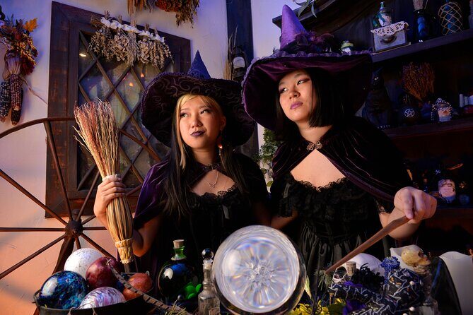 Witch Costume Photo Shoot - Witch Cottage theatrical set - Salems Witch Costume Photo Shoot: A Spooky Keepsake with a Personal Touch