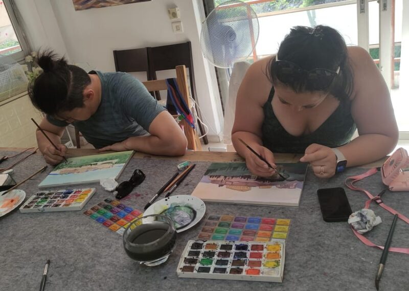 workshop for painting acropolis/landscape with local artist - A Creative Way to Experience Athens: Watercolor Painting Workshop with a Local Artist