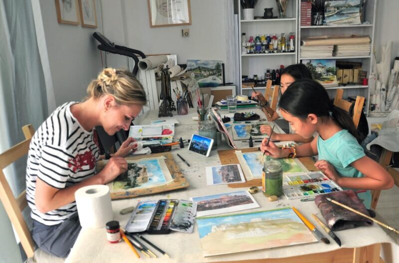 workshop for painting acropolis/landscape with local artist - An Artistic Journey in the Heart of Athens