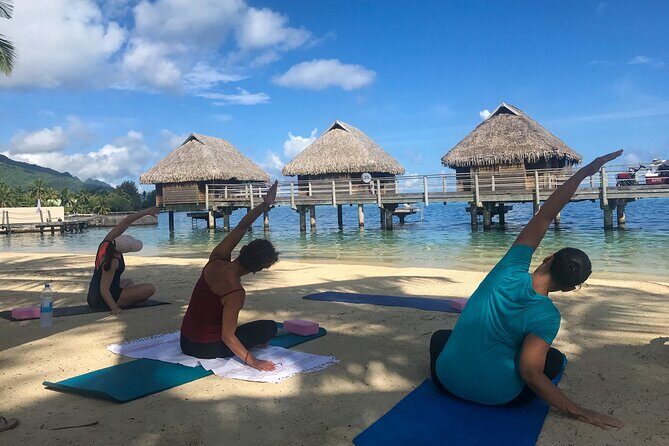 Yoga on the paradise beach of Manava Moorea - The Sum Up