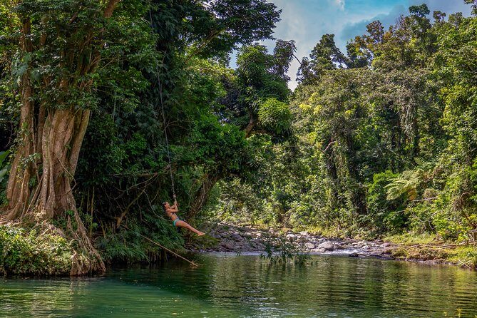Yunque Rainforest River Rope Swing with Waterslide and Beach Tour - Key Points