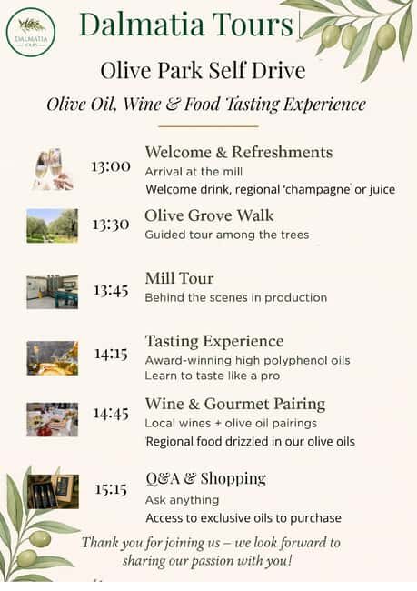Zadar, ibenik: olive oil, wine & food tasting, Self Drive - Key Points